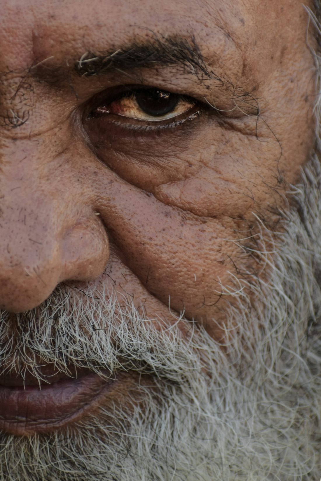 mans face with beard