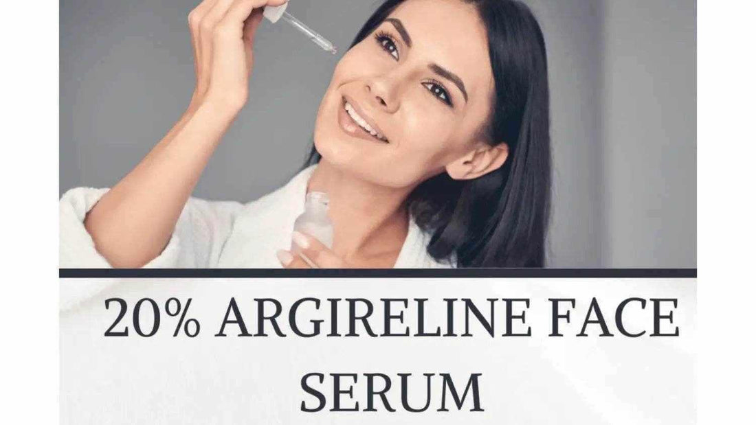 Woman applying 20% Argireline face serum, the best face serum for wrinkles and youthful skin