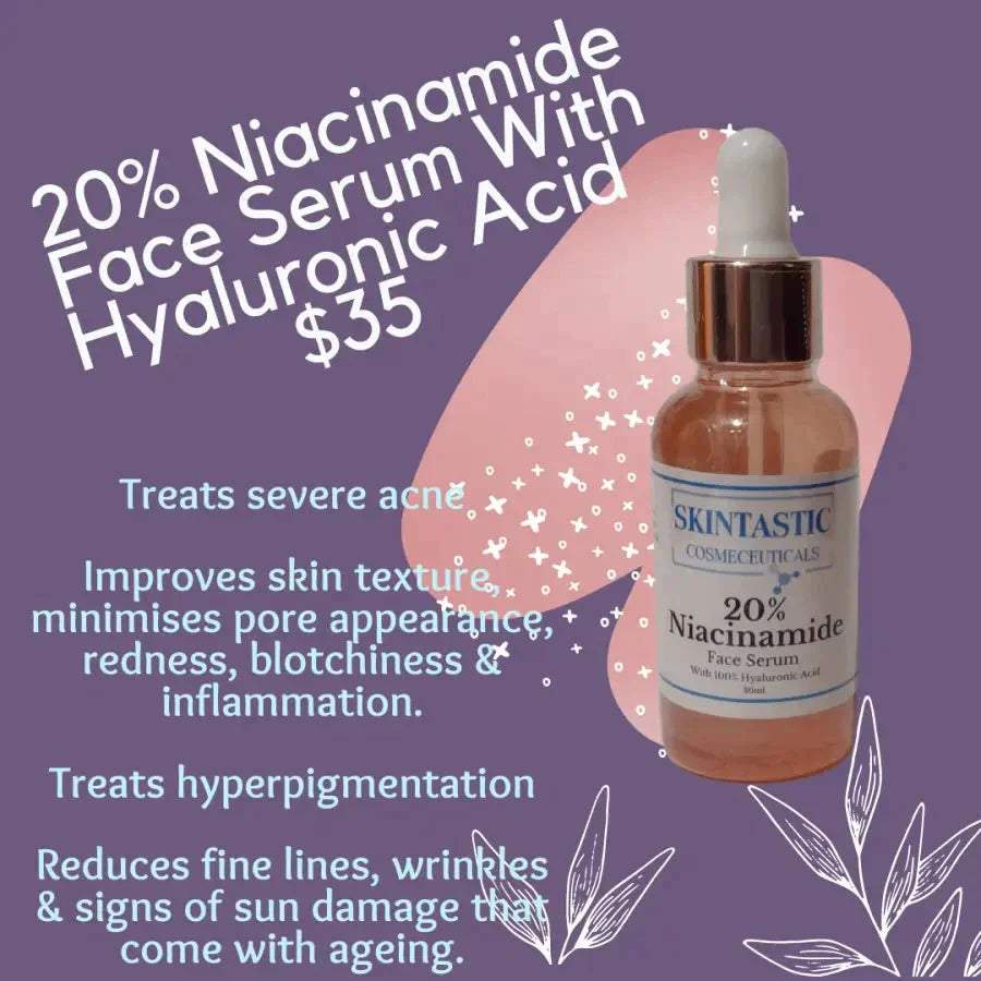 20% Niacinamide Face Serum With Hyaluronic Acid 30ml SKINTASTIC