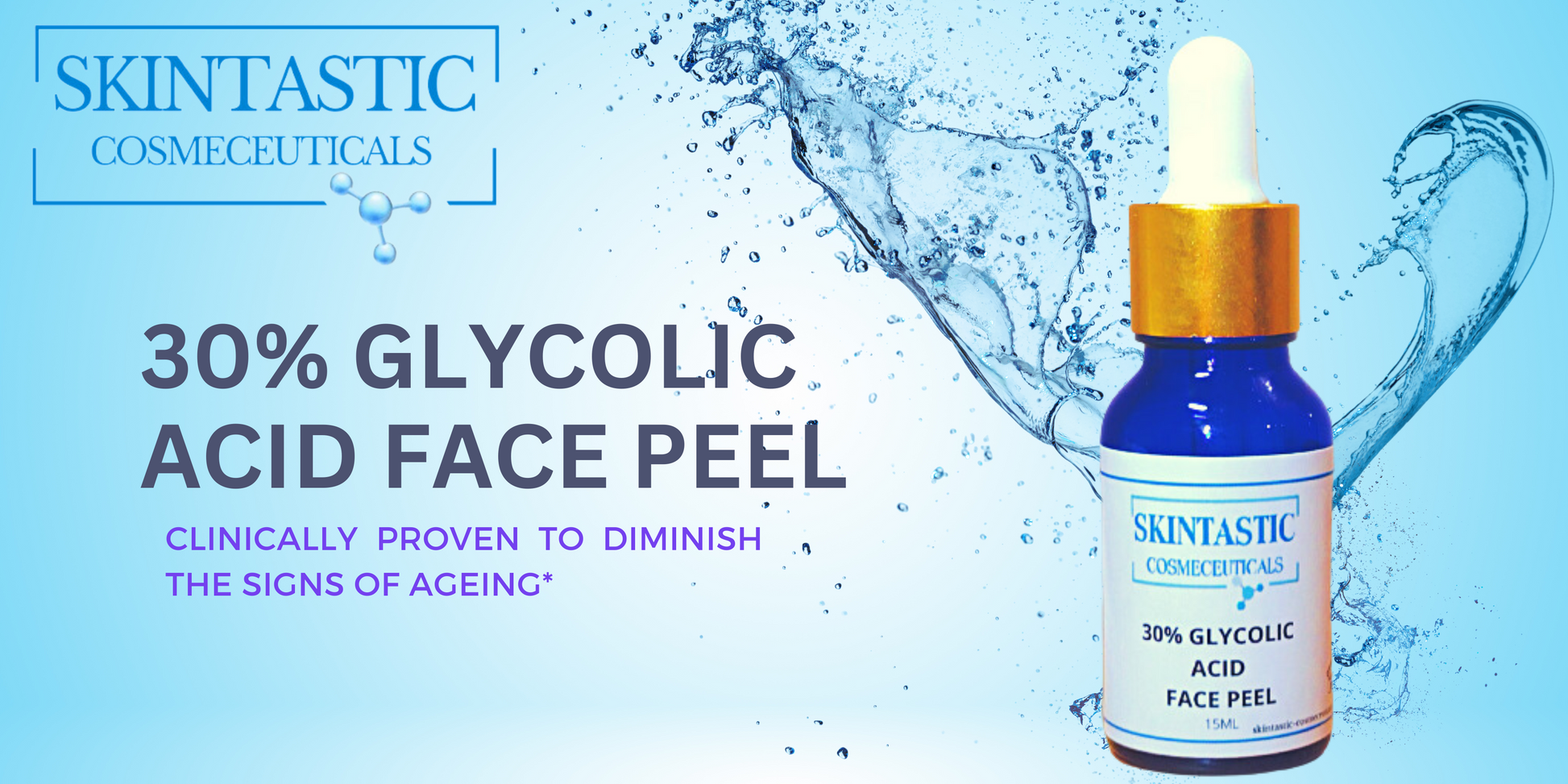 30% Glycolic Acid Face Peel                                                                                                                                                                                                               15ml SKINTASTIC