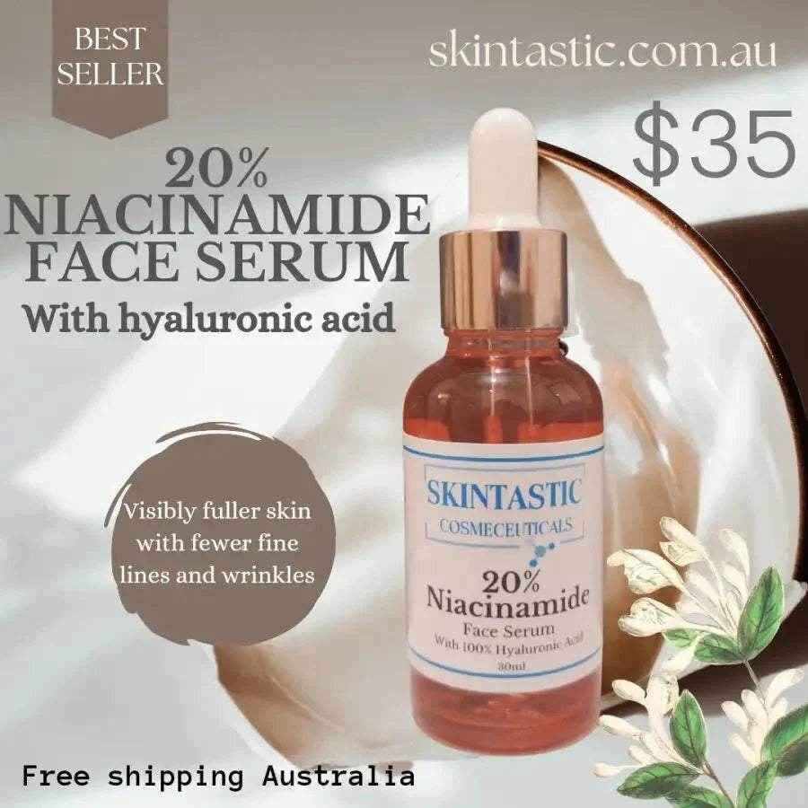 Skintastic Cosmeceuticals 20% Niacinamide Face Serum with hyaluronic acid for fuller skin and fewer wrinkles