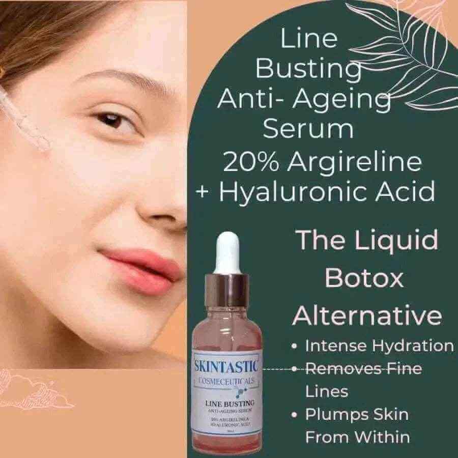 Skintastic Cosmeceuticals Argireline anti-aging serum with hyaluronic acid for intense hydration and fine line reduction