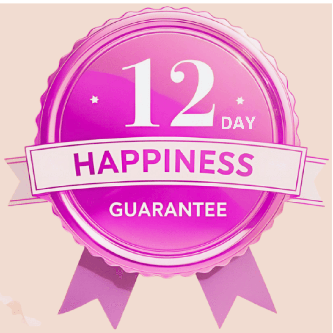 12 day happiness guarantee badge for Skintastic Cosmeceuticals niacinamide face serum