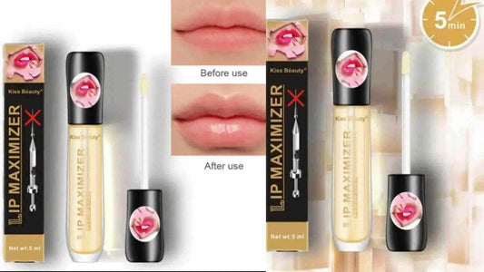 Before and after results of lip plumper gloss for fuller and hydrated lips in five minutes