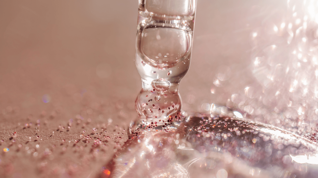 Close-up of a dropper dispensing a liquid for medical grade face peels for wrinkles