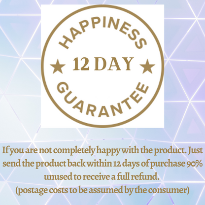 12_DAY.happieness_gurantee Skintastic Cosmeceuticals badgeWe have a 12- DAY HAPPINESS GUARANTEE which means that if you are unsatisfied with the product, as in it does not deliver as described. You have 12 days to return the item 80% unused to receive a full refund of the purchasing price. (Postage costs are to be assumed by the customer) 