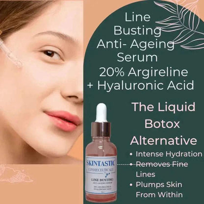 20% Argireline Line Busting Face Serum With Hyaluronic Acid 30ml SKINTASTIC