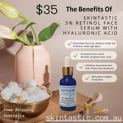 3% Retinol Face Serum With Hyaluronic Acid 30ml SKINTASTIC