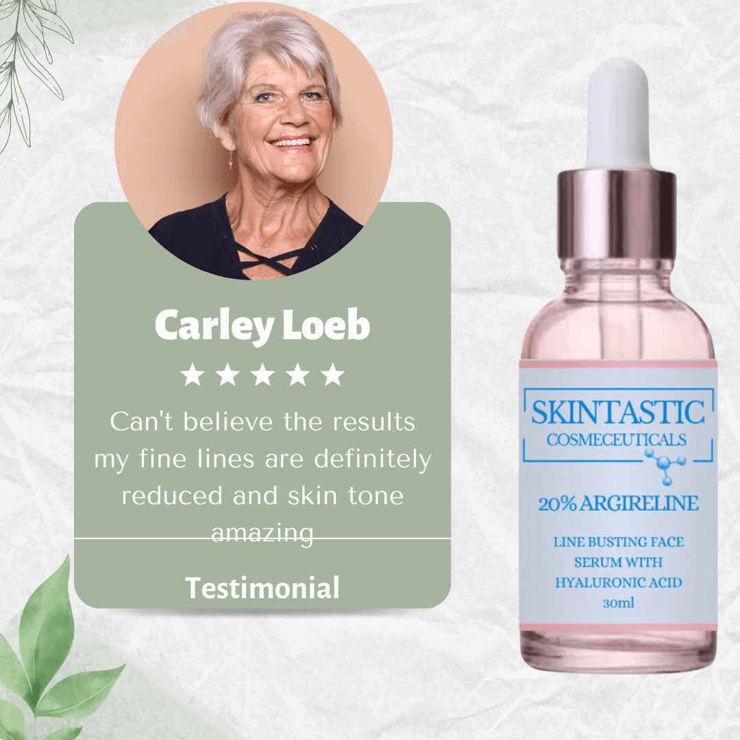 Image of Reviewer cant believe the results my lines are definatly reduced and skin tone amazing. Pink bottle Skintastic Argireline serum