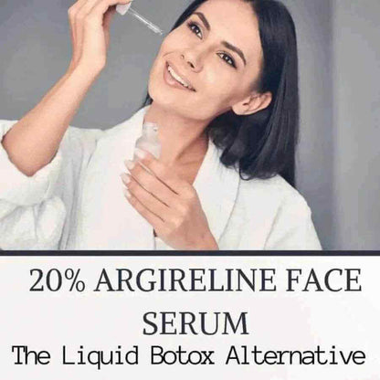 Skincare model applying Skintastic 20% Argireline + Hyaluronic Acid serum to cheeks