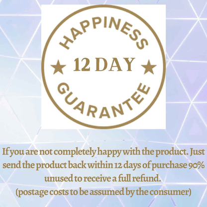 Skintastic Happiness guarantee badge with 12 day return policy for Argireline Line Busting Face Serum with Hyaluronic Acid anti wrinkle serum