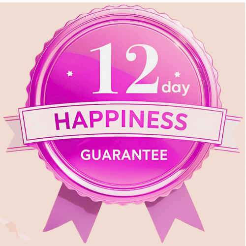 12 day happiness guarantee badge for Skintastic Cosmeceuticals Argireline Line Busting Face Serum with Hyaluronic Acid anti wrinkle serum