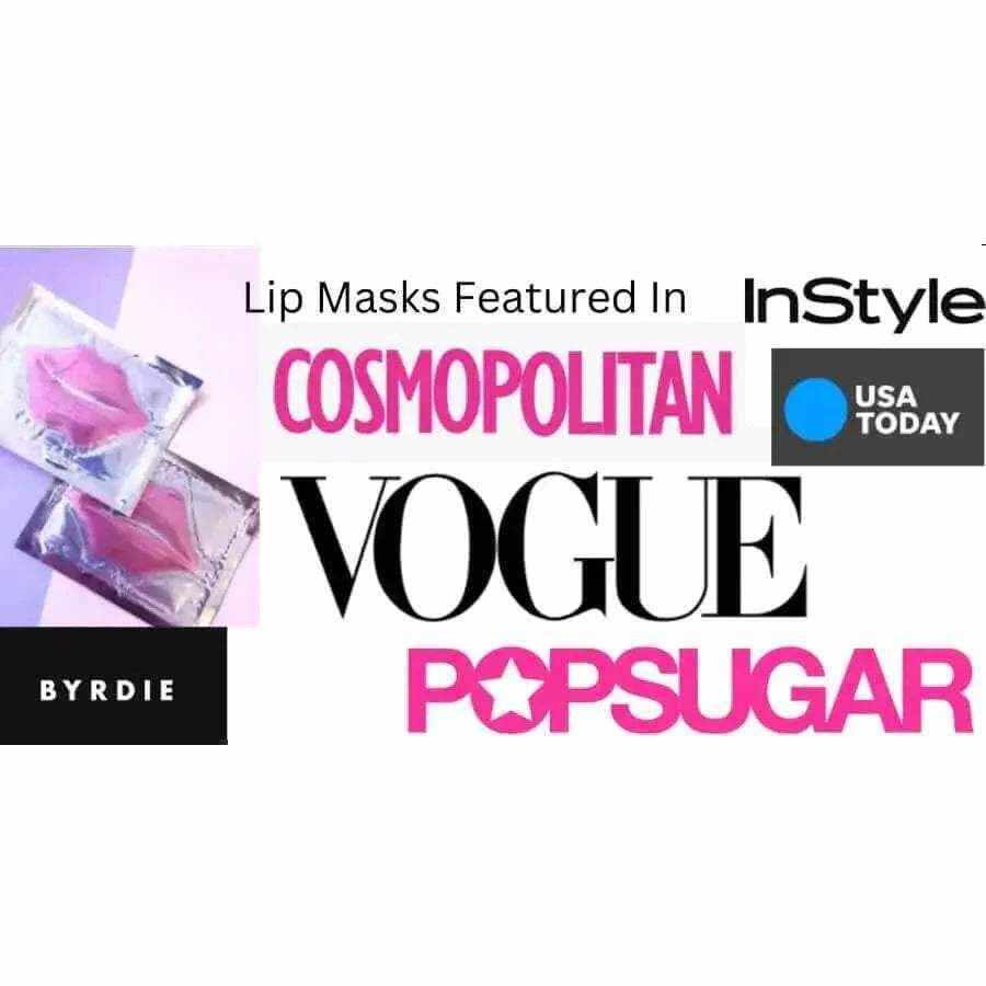 Skintastic Cosmeceuticals collagen lip care mask in packaging, featured in Vogue and InStyle